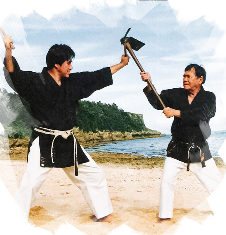 Trening Kobudo, Kenyu Chinen z Shinpo Matayoshi